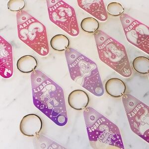 Iridescent Zodiac Keychains